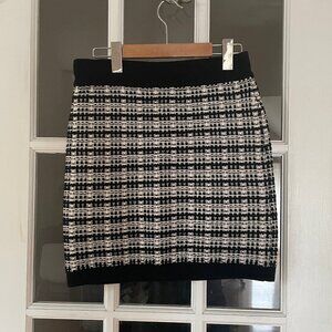 Aritzia Babaton Wool Mini Skirt, Sweater Knit, Black and White, Size S